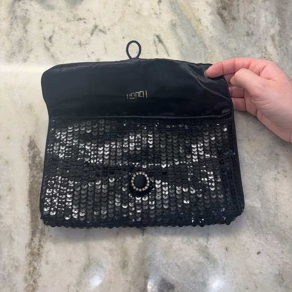 Vintage Norell 70's Black Sequin Clutch/Mini Bag/Pouch - Picture 3 of 8